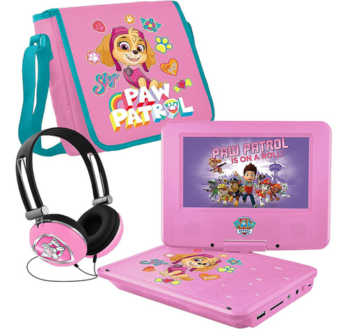 Paw Patrol 7 Reproductor De Dvd Portátil Con Auriculares A J