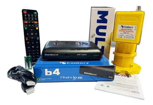 Kit Receptor Conversor Midiabox B4 + Lnbf Multiponto Century