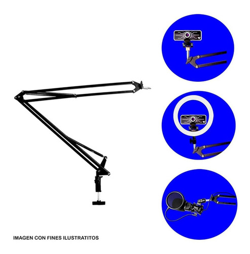 Brazo Para Microfono Gamer Game Factor Mag500 360° Sop. 2kg