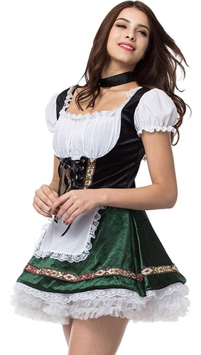 Grajtcin Oktoberfest Disfraces Mujer Vestido Dirndl Bávaro A