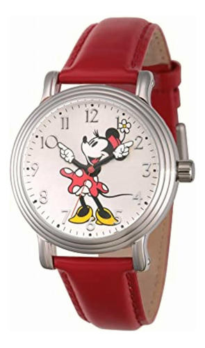 Disney Minnie Mouse Reloj Plateado Para Dama, Estilo