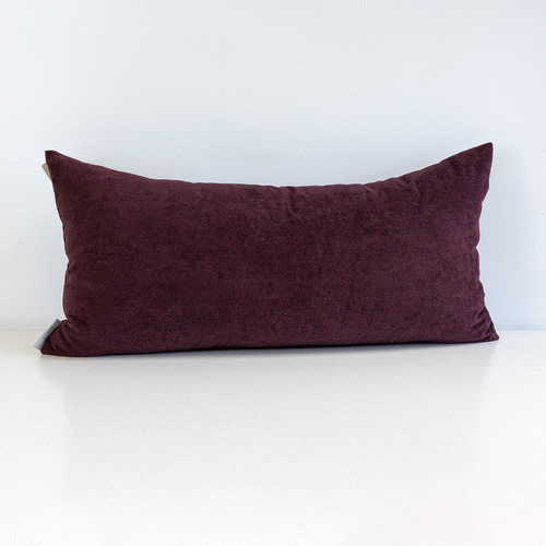 Cojín Decorativo En Terciopelo Rectangular 60x30 Cm Tinto Liso