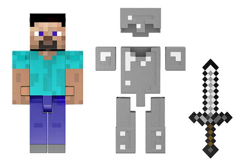 Boneco de ação colecionável Minecraft Diamond Steve 5.5