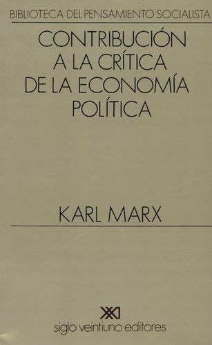 Libro Contribución A La Crítica De La Economía Política