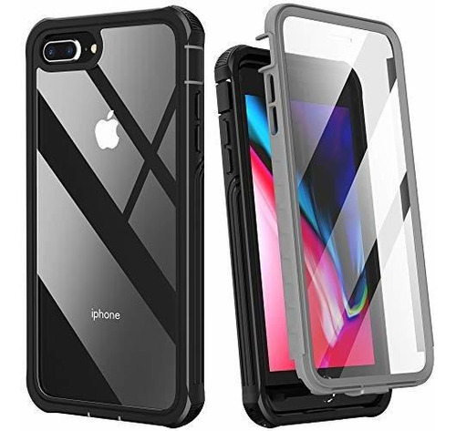 Para iPhone 7 Plus 8 Protector Pantalla Integrado Estuche