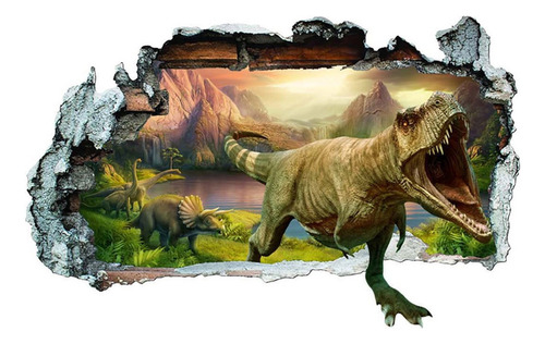 Adhesivo De Pared De Dinosaurio Roto 3d For Sala De Estar,