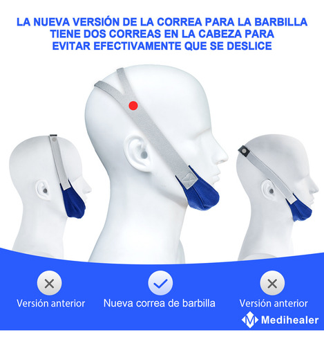 2pcs Banda mandibular antironquidos apnea Mejora Respiracio en General Medihealer