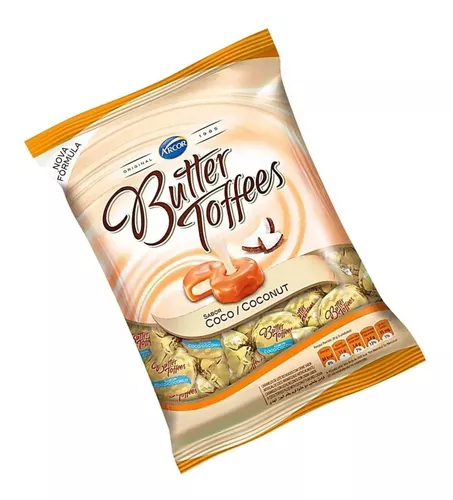 Bala Butter Toffees Coco Arcor 500g  J.A. Doces - Distribuidora de Doces  em Curitiba Online