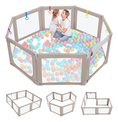 Baby Playpen Dripex Dobrável Com Portões, Anti-queda, Respir