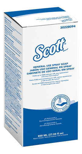 Jabón Scott Spray Kimberly Clark Handlotion 6ux800ml