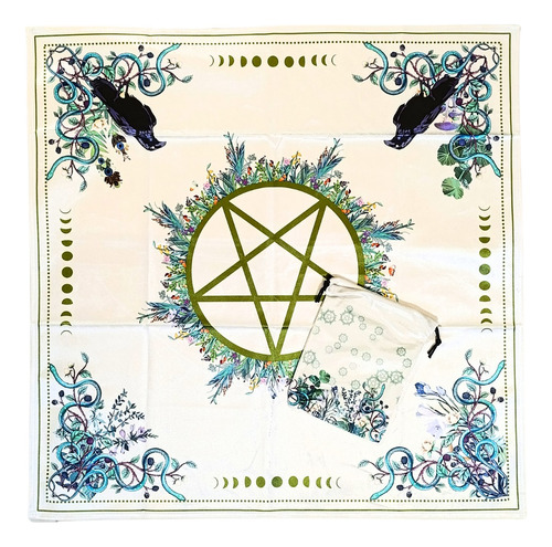 Bolsa + Paño Para Tarot De Terciopelo Pentáculo Calidad 100