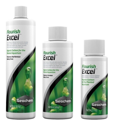 Imagen 4 de 4 de Seachem Flourish Excel 100 Ml Plantados Carbon Liquido Co2
