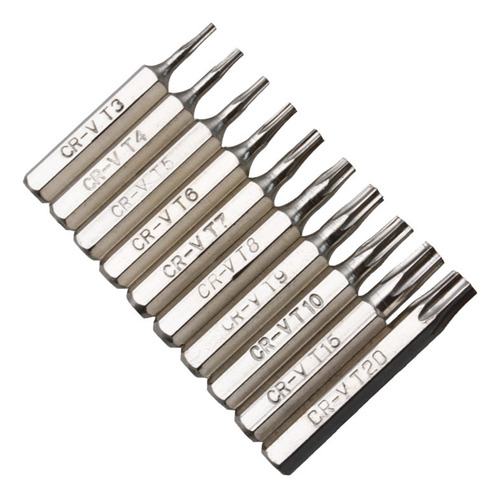 Juego De Puntas De Destornillador Torx Cr-v T3, T4, T5, T6,
