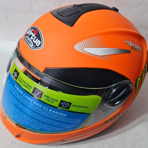 Casco Cerrado L. 59-60 Cm. Orange Mate.nuevo. Alta Comodida