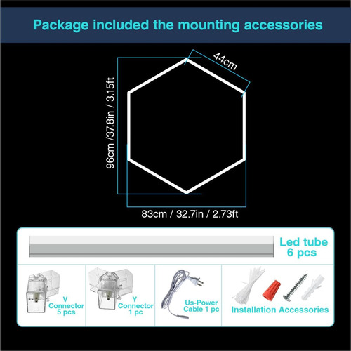 Hexagon Led Light: 1 Honeycomb Hexagon Garage Lights 6pac...