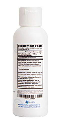 Imagen 2 de 8 de Suplemento Vitamina B3 Liposomal Nad+ De Core Med Science -