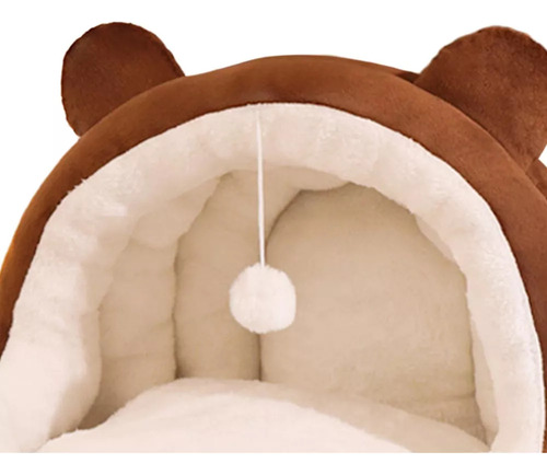 Cama Semicerrada Para Gatos, Cama Para Dormir, Marrón
