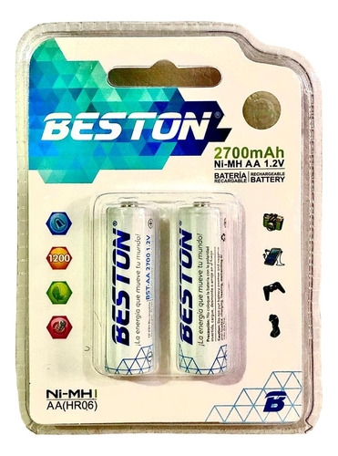 Baterías Pila Recargables Aa 2700mah Cilíndrica Alcalina