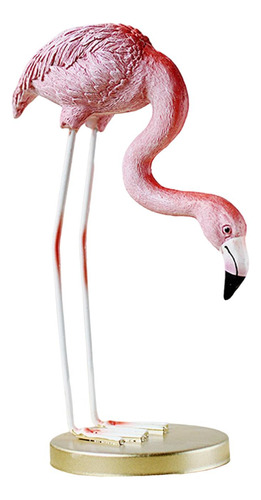Elegante Escultura De Resina De Flamenco Para 13x13x21cm