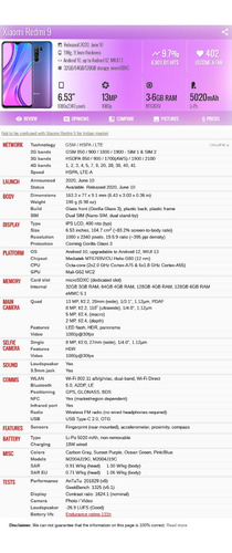 Xiaomi Redmi 9 M2004j19c 4g 64gb Dual Sim Duos