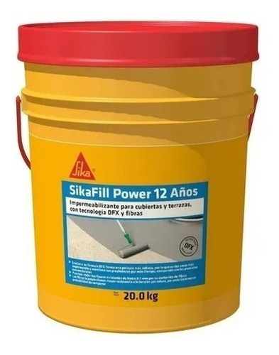 Sikafill Power 12 Años Impermeabilizante Rojo 20kg