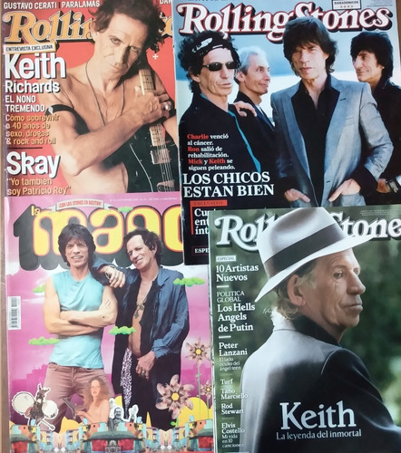 4 Revistas Stones Jagger Richards Skay - Rolling Stone Mano