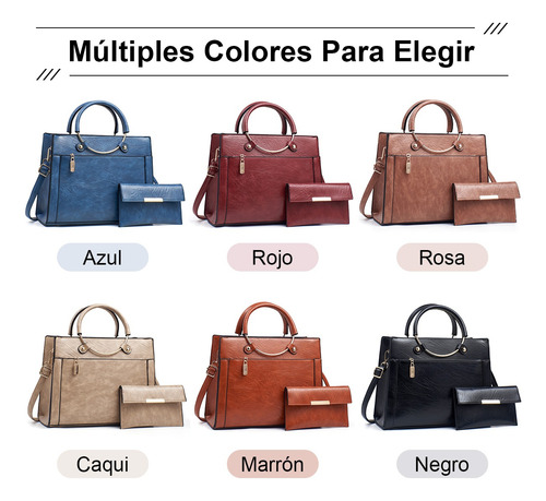Set 2 Bolsas Mujer Moda Dama Crossbody Cosmetiquera Cartera