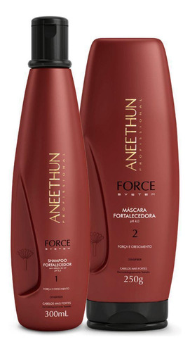 Shampoo E Máscara Fortalecedora Aneethun Force System 2itens