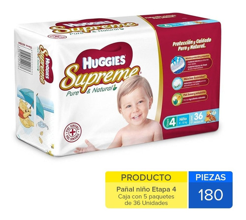 Caja Huggies Supreme E-4 Niño 180 Uni.