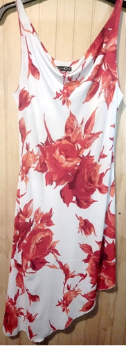 Vestido Mujer Largo Asimétrico Flores Talla S, Por Shein