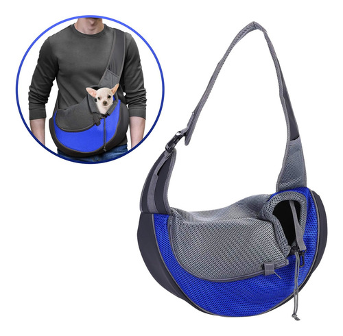 Bolso Para Transportar Mascotas Pequeñas Transpirable Color Azul