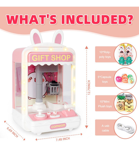 Mini Máquina De Garras Marca X Modelo Y Para Niños Con Luces