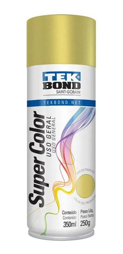 Tinta Aerossol Dourado Uso Geral 350 Ml/250g Tekbond