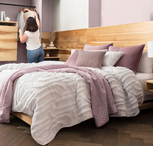 Funda Matrimonial Xl Duvet Deco Blanco Textura Suave Vianney