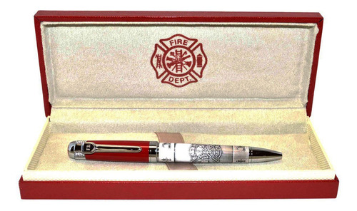 Boligrafo Metal Pesado Para Bombero (caja Roja) Regalo