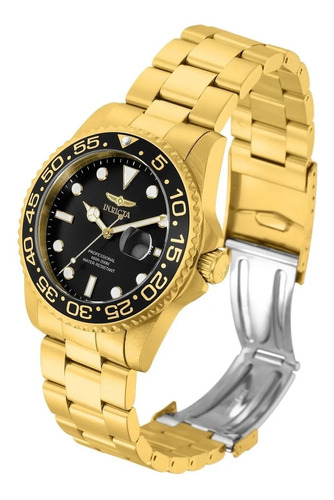 Reloj pulsera Invicta Pro Diver 33257 de cuerpo color dorado, para hombre, con correa de acero inoxidable color dorado