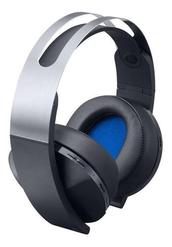 Imagem 1 de 3 de Fone de ouvido over-ear gamer PlayStation Platinum preto e prateado