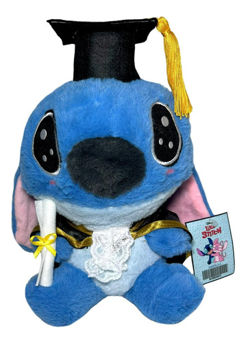 Boneco Pelúcia P Personagem Azul Stitch Formatura Disney