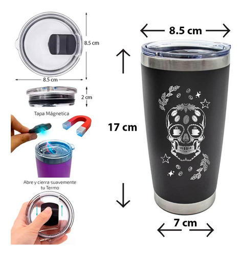 Termo Negro 500 Ml Diseño Deporte Luchas Mexicanas