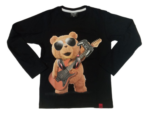 Remera Manga Larga Oso Ted Niño Niña Unisex Calidad Premium