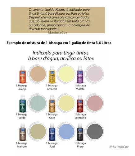 COMO CRIAR CORES DE TINTA COM XADREZ - 5 cores lindas com corante! #diy  #corante #pinturas 