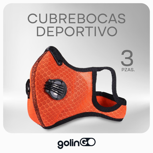 Cubrebocas N95 Lavable Reusable 2 Válvulas Deportivo 3 Pzas