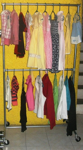 Imagen 4 de 10 de Perchero Colgadorde Ropa Metal De 2 Niveles