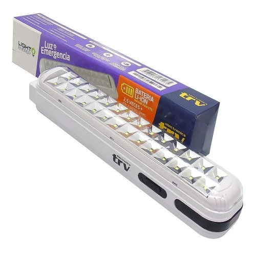 Imagen 3 de 3 de Luz De Emergencia Trv 28 Leds Con Batería Recargable 220v