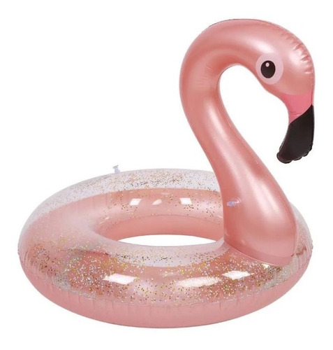 Inflable Flamingo Rosa Salvavidas Alberca Vacaciones 90cm Rosa