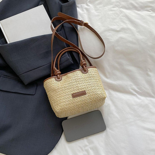 Bolso De Playa De Paja, Regalo Para Damas, Bolso Caqui