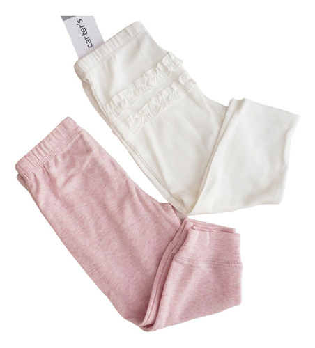 Pack De Pantalones De Algodón Beba Carters Rosa Blanco 12 M