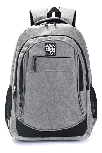 Mochila Urban Mode Wanderlust Portanotebook Bolsillos Tira C Color Gris