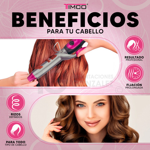 Tenaza Rizadora De Cabello Timco® Titanio Cer + Ion 33mm.