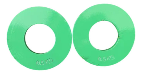2 Piezas Placas De Pesas Fraccionales De Acero 0,5 Kg Verde